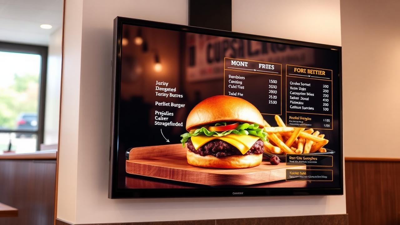 Menu digital em restaurante